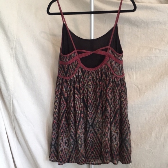 Free People UO Boho Low back Chiffon mini Dress - Picture 1 of 7
